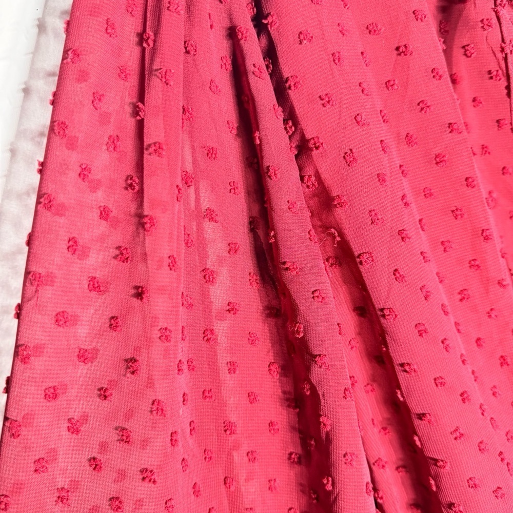BTFBM Burgundy Swiss Dot Ruffle Dress NWT Size XXL - Picture 2 of 7